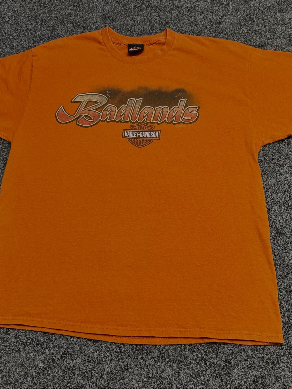 Harley-Davidson Orange Badlands Graphic Tee with Night Sky Print Large/XL Biker